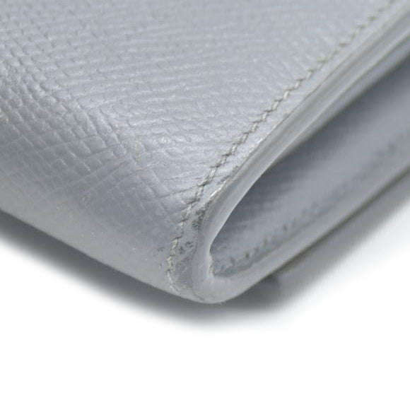 AUCTION $750 CELINE Large Flap MultiFunction Leather Long Bifold Wallet Gray