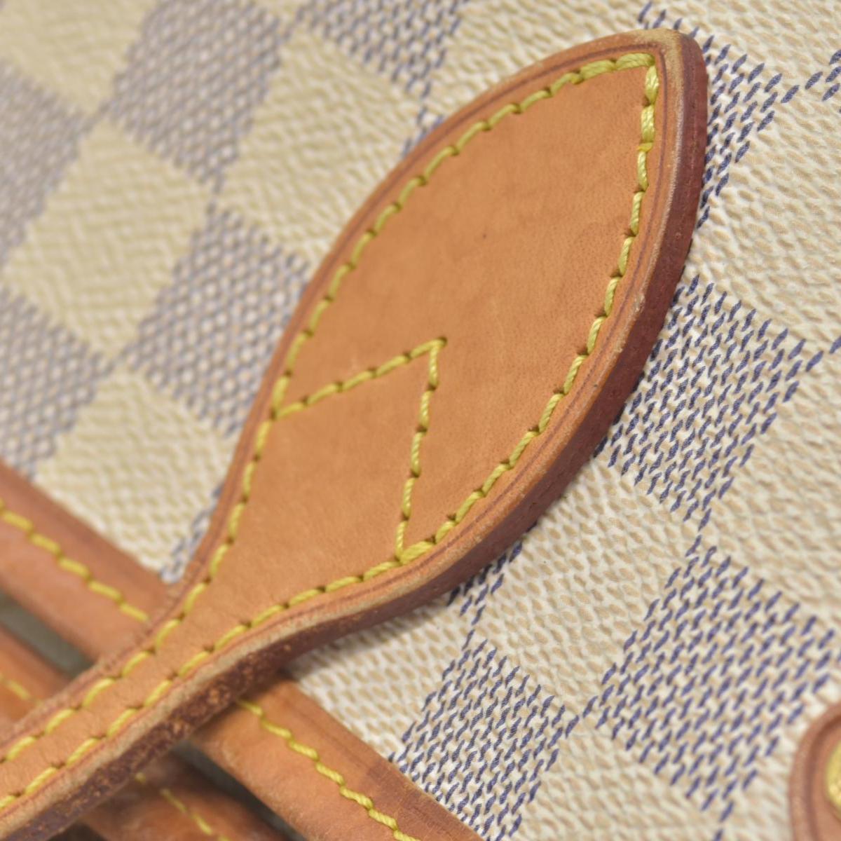 $2160 Louis Vuitton Damier Azur Neverfull PM Tote Bag Handbag AR3164