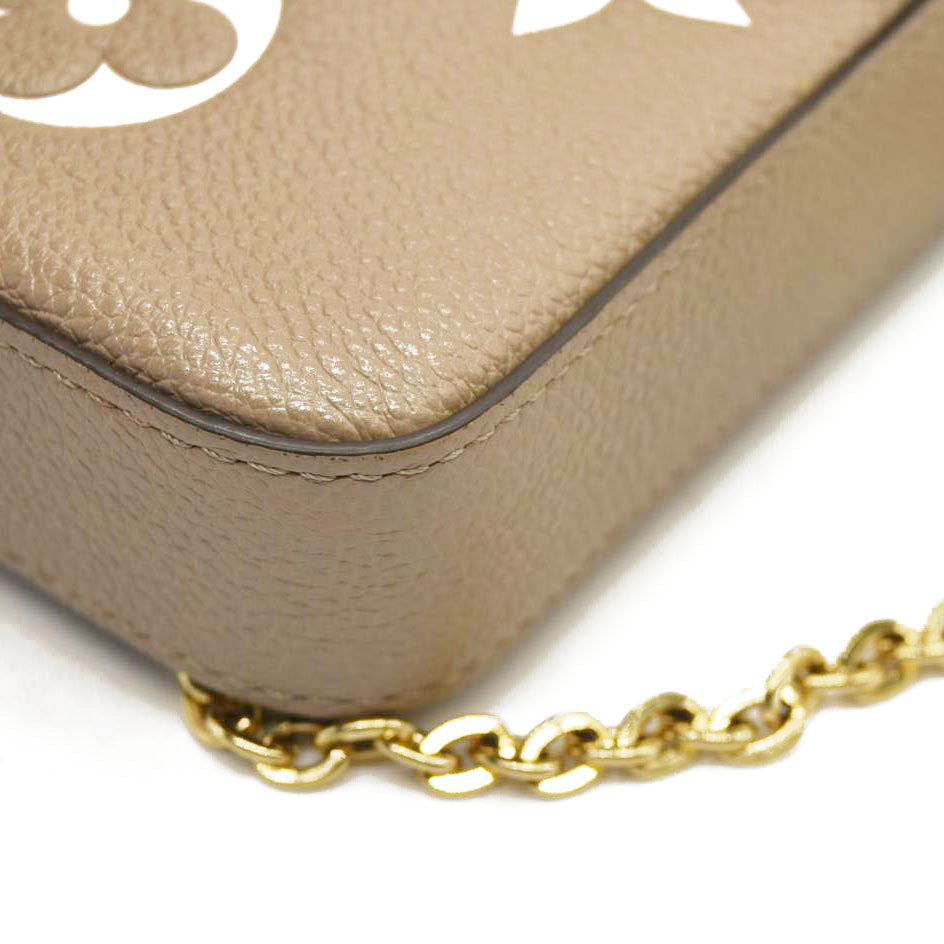 LOUIS VUITTON  Empreinte Monogram Giant Felicie Pochette Tourterelle Creme RFID