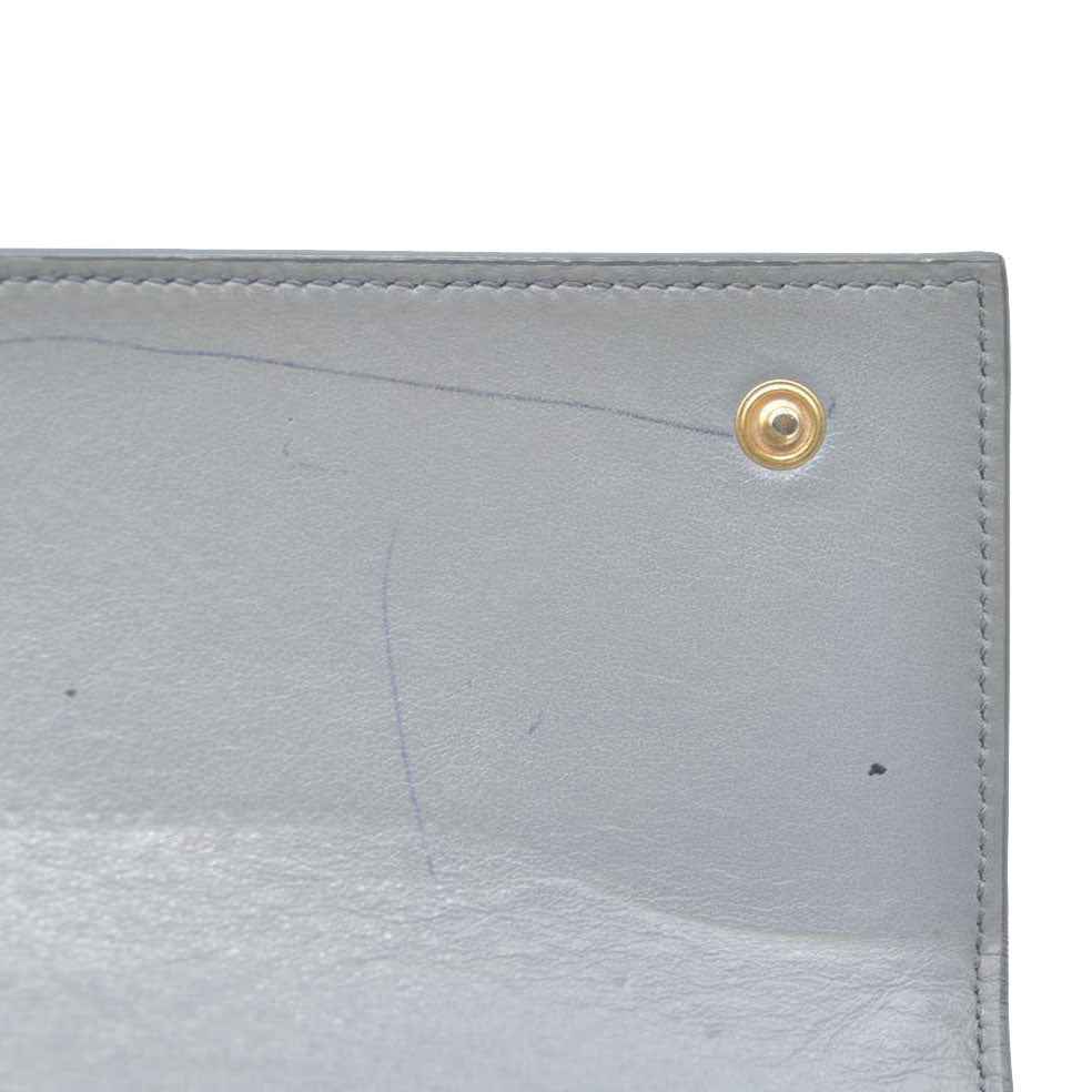 AUCTION $750 CELINE Large Flap MultiFunction Leather Long Bifold Wallet Gray