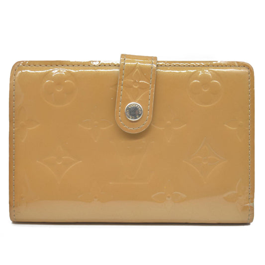 AUCTION $935 Louis Vuitton Vernis French Purse Wallet Beige MI0025