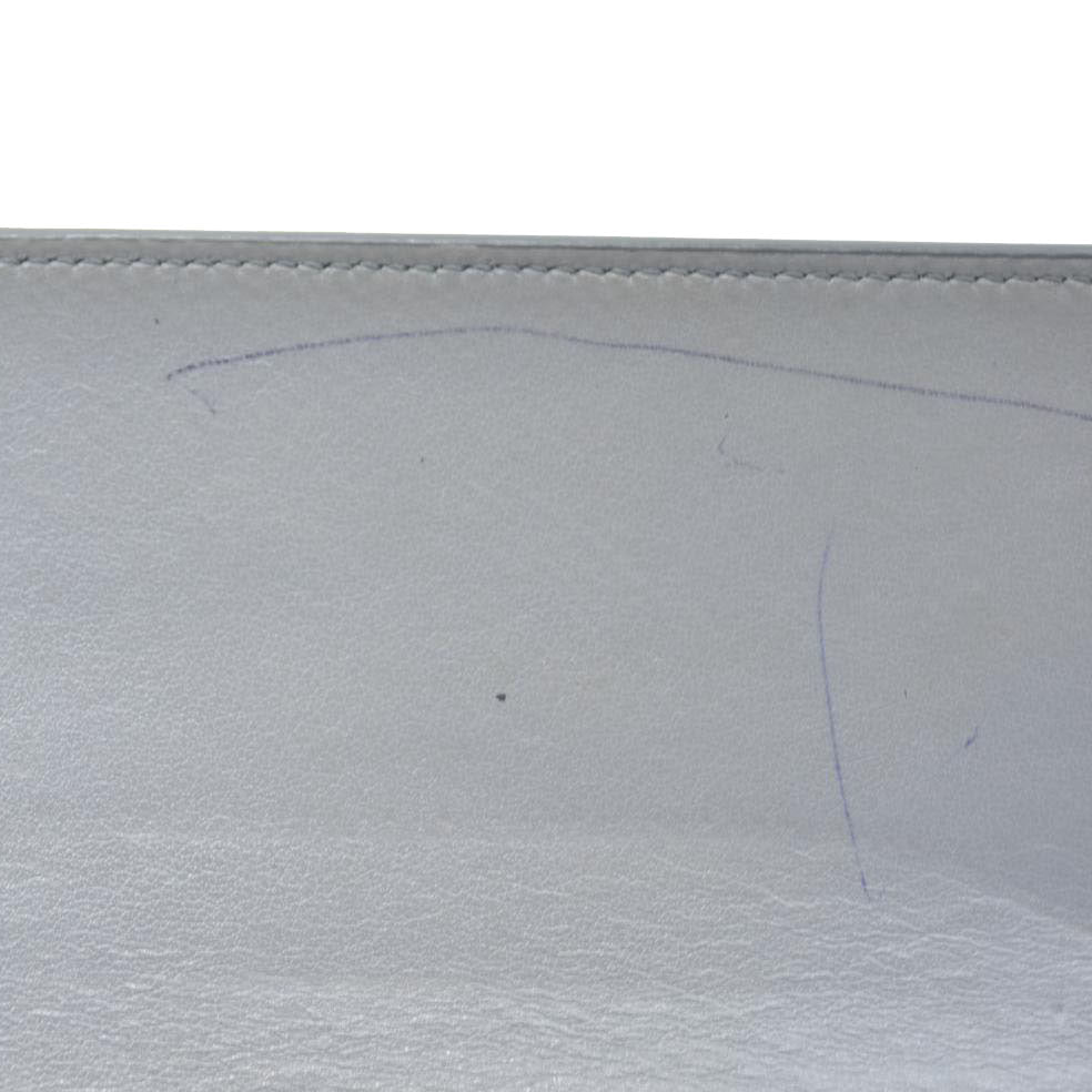 AUCTION $750 CELINE Large Flap MultiFunction Leather Long Bifold Wallet Gray