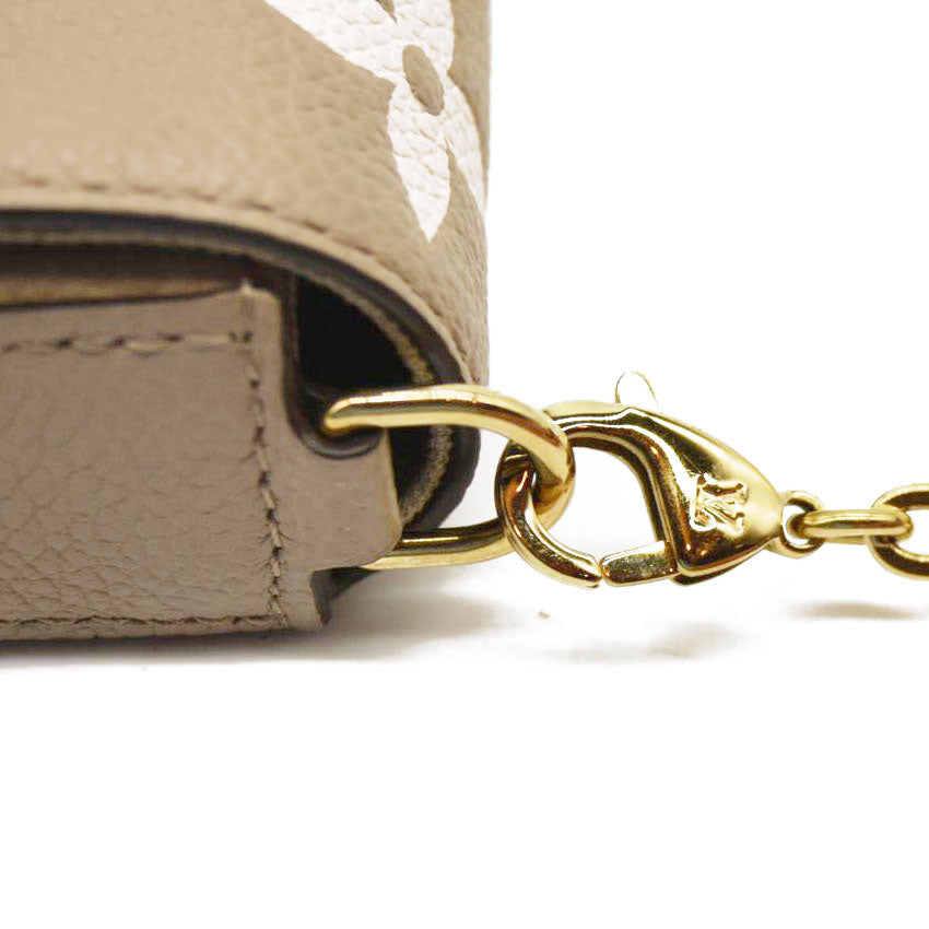 LOUIS VUITTON  Empreinte Monogram Giant Felicie Pochette Tourterelle Creme RFID