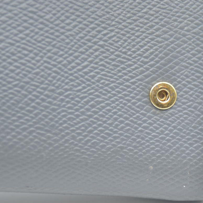 AUCTION $750 CELINE Large Flap MultiFunction Leather Long Bifold Wallet Gray