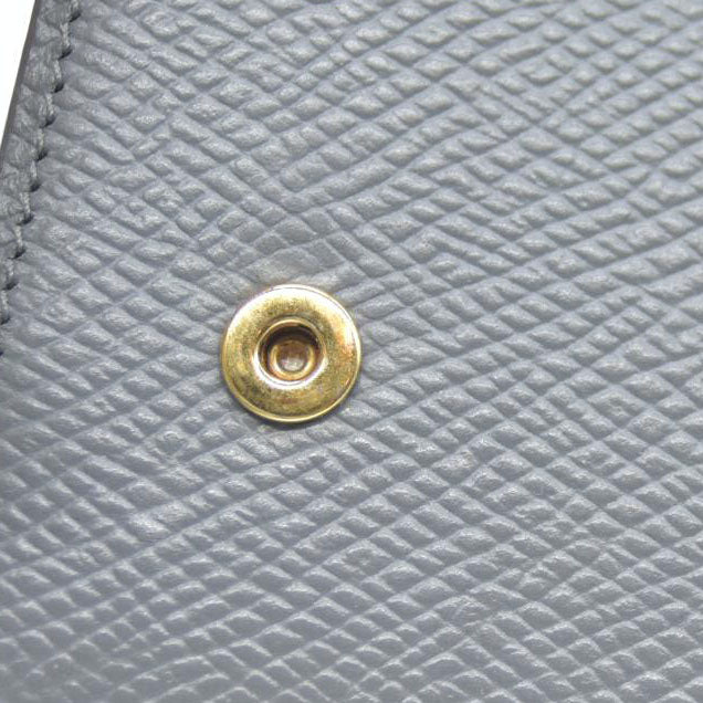 AUCTION $750 CELINE Large Flap MultiFunction Leather Long Bifold Wallet Gray