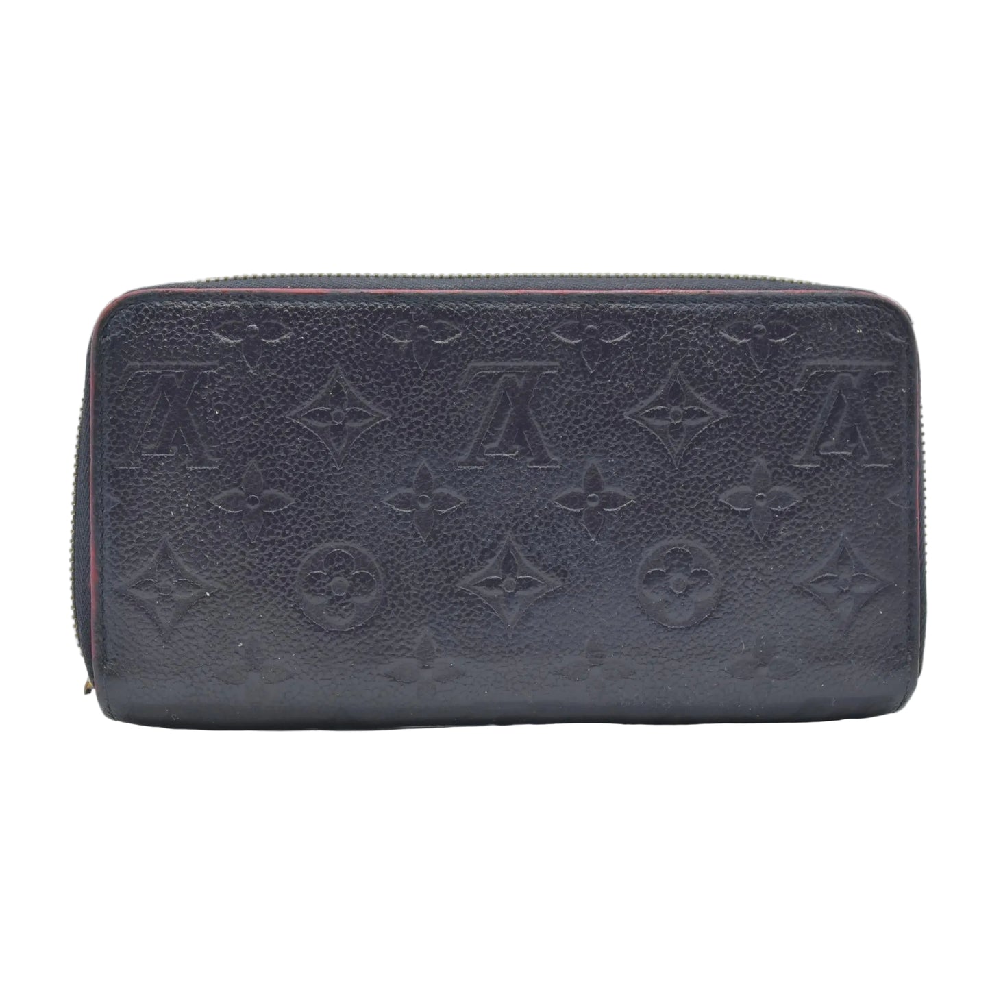 $1170 BROKEN 2019  Louis Vuitton Zippy Wallet Empreinte Marine Rouge SP4179 CONSIGNMENT