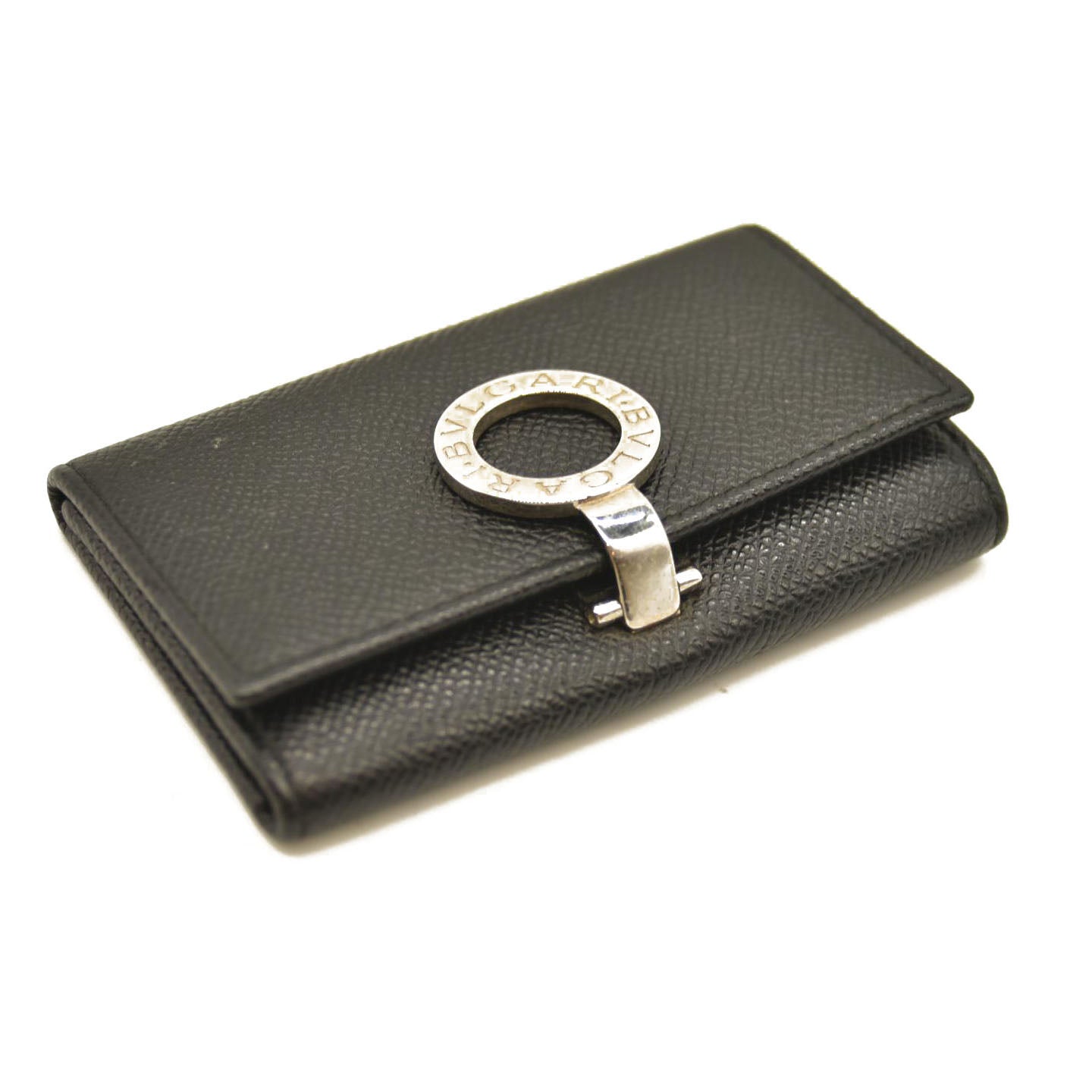 BVLGARI BVLGARIBVLGARI Clip Leather 6 Ring Key Case Black