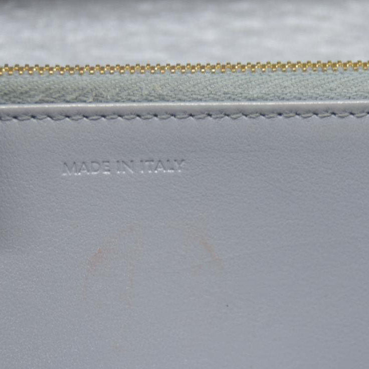 AUCTION $750 CELINE Large Flap MultiFunction Leather Long Bifold Wallet Gray