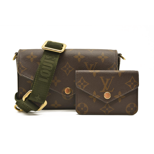 LOUIS VUITTON Monogram Felicie Strap & Go Kaki RFID