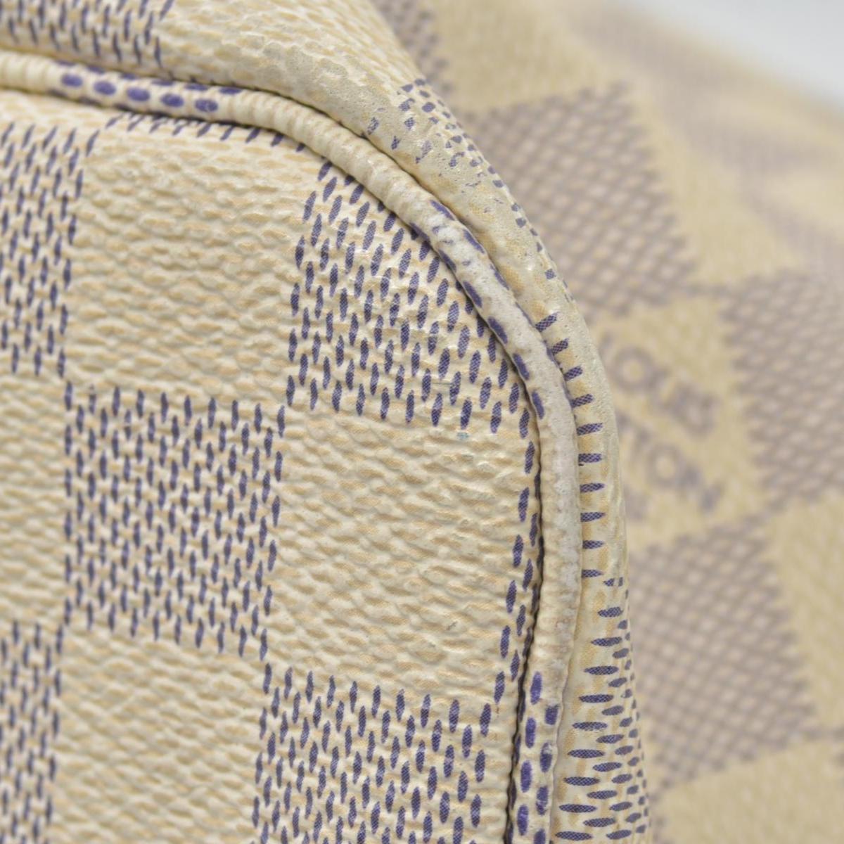 $2170 Louis Vuitton Damier Azur Neverfull MM Rose Ballerine FL4158