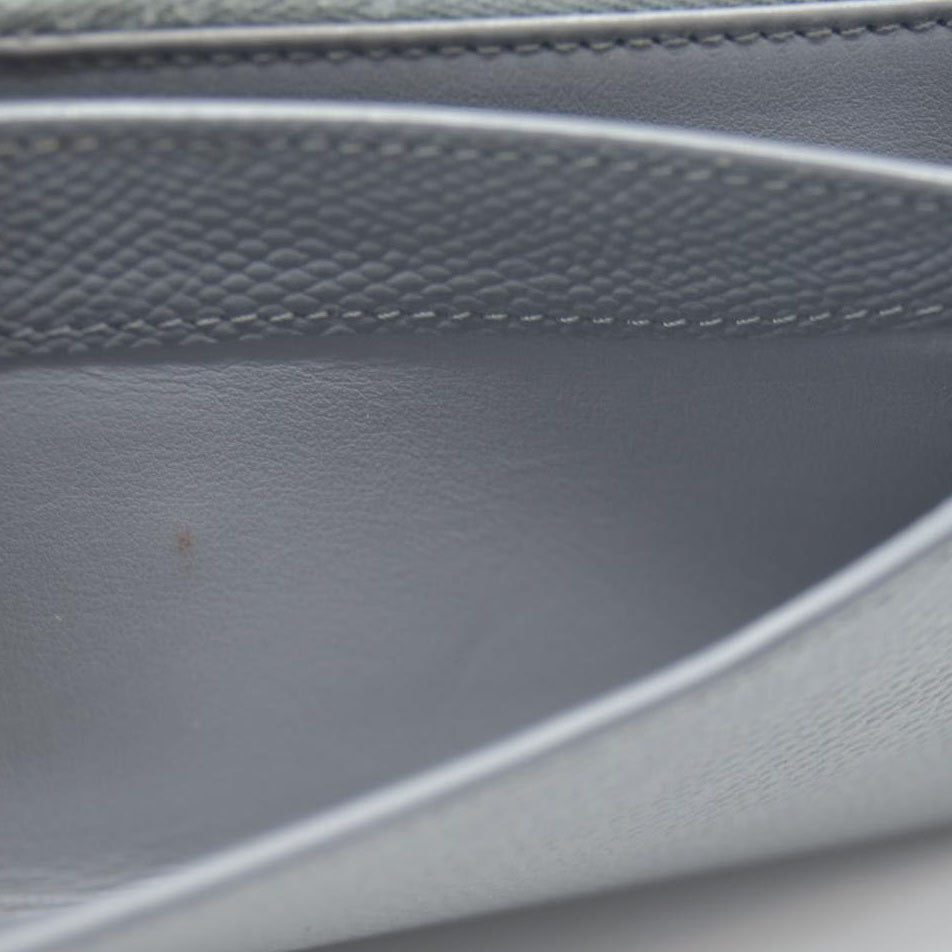 AUCTION $750 CELINE Large Flap MultiFunction Leather Long Bifold Wallet Gray