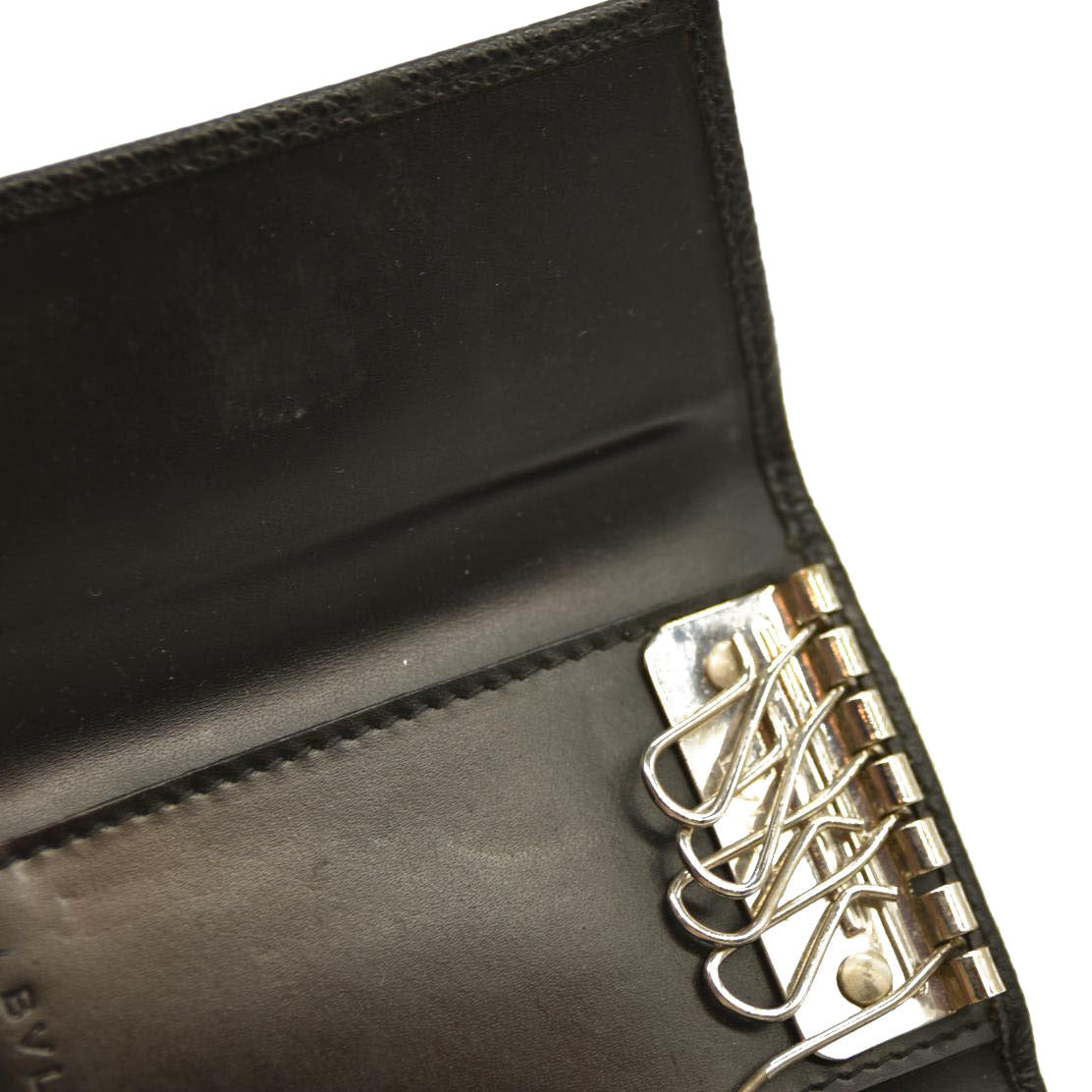 BVLGARI BVLGARIBVLGARI Clip Leather 6 Ring Key Case Black