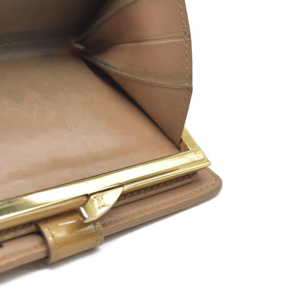 AUCTION $935 Louis Vuitton Vernis French Purse Wallet Beige MI0025