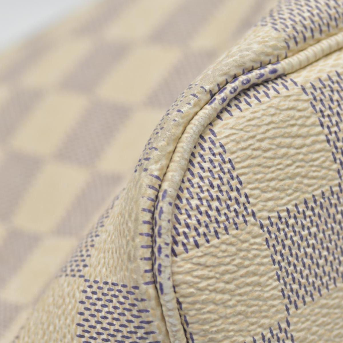 $2170 Louis Vuitton Damier Azur Neverfull MM Rose Ballerine FL4158