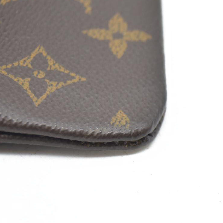 AUCTION $345 Louis Vuitton Monogram Pochette Cles Wallet Coin Purse Brown CT4047