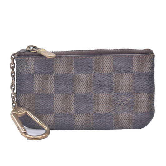 $355 2008 Louis Vuitton Damier Ebene Pochette Cles Key Holder CA0098 CONSIGNMENT