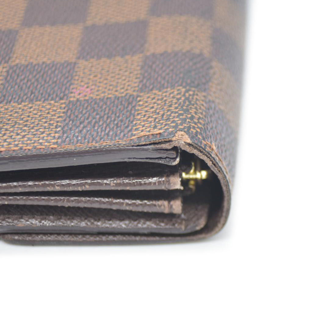 Louis Vuitton Damier Porte Feuille Sarah Long Bifold Wallet Brown CA1110