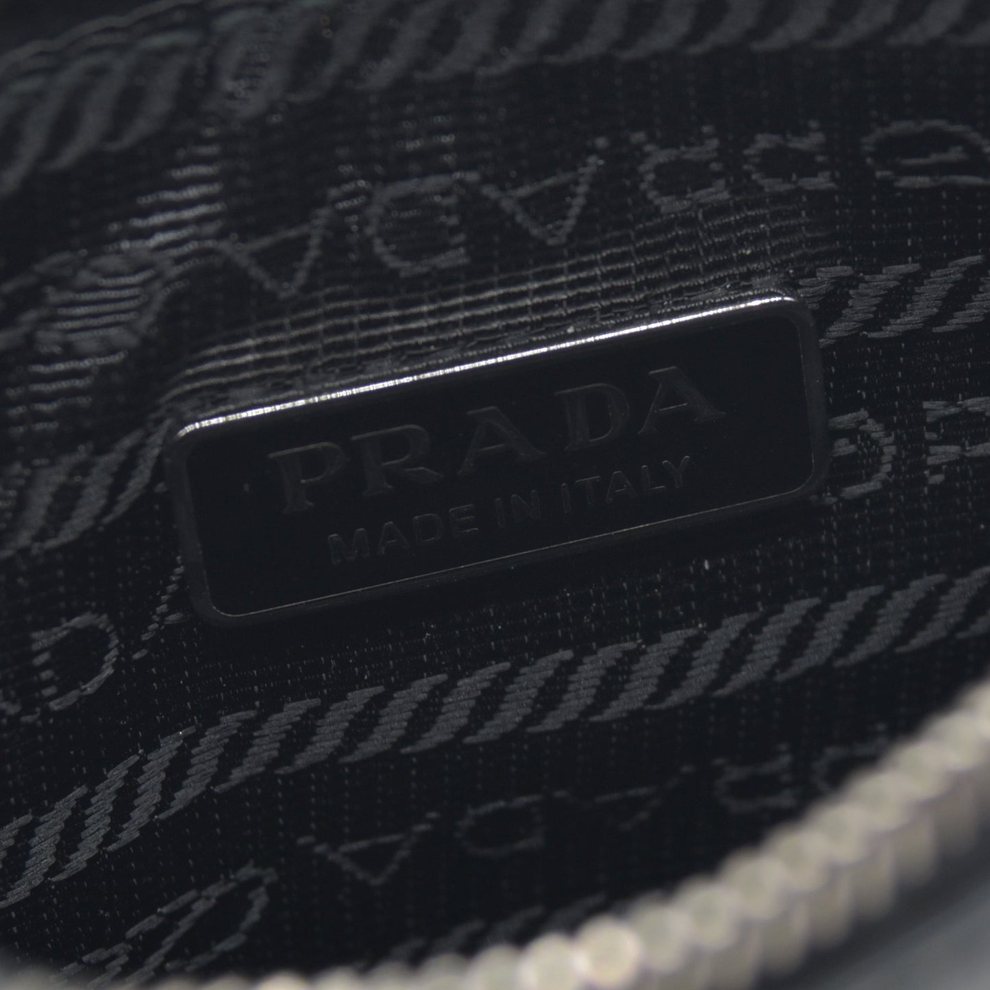 Prada Patent Leather Triangle Logo Clutch Leather Pouch