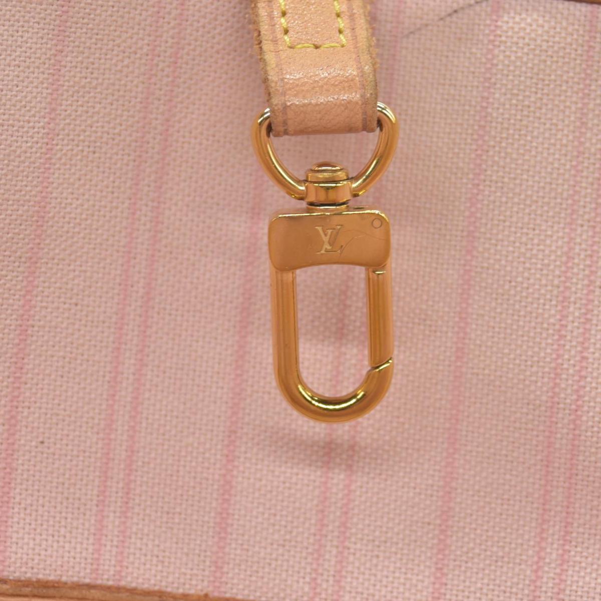 $2170 Louis Vuitton Damier Azur Neverfull MM Rose Ballerine FL4158