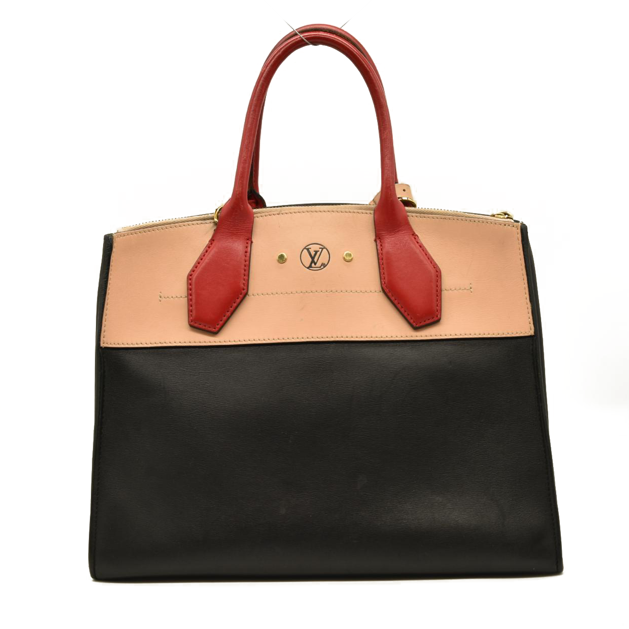 LOUIS VUITTON City Steamer MM City Steamer Handbag Noir Beige Red DU0156