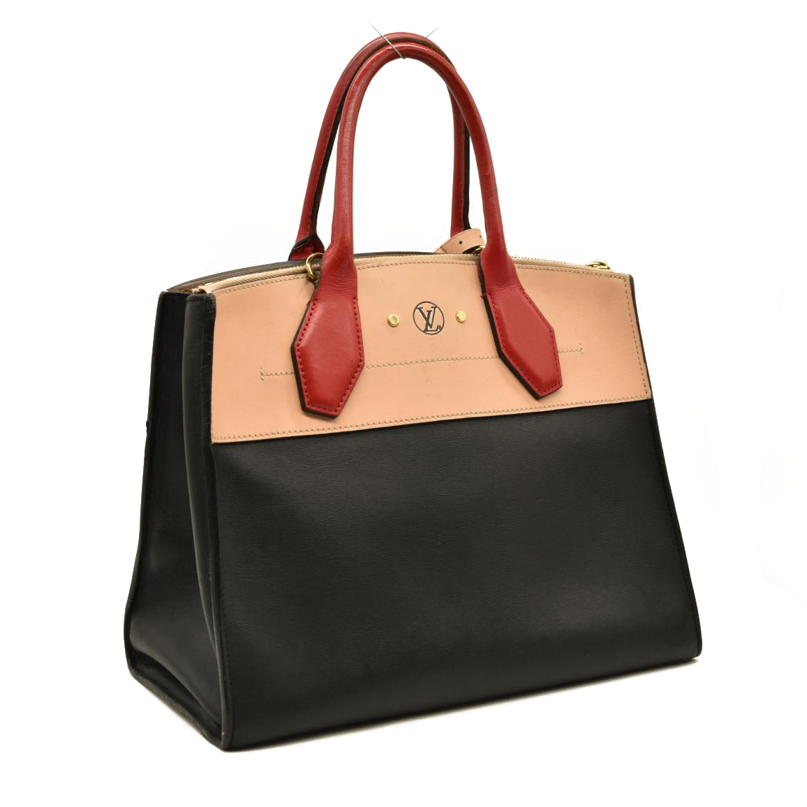 LOUIS VUITTON City Steamer MM City Steamer Handbag Noir Beige Red DU0156