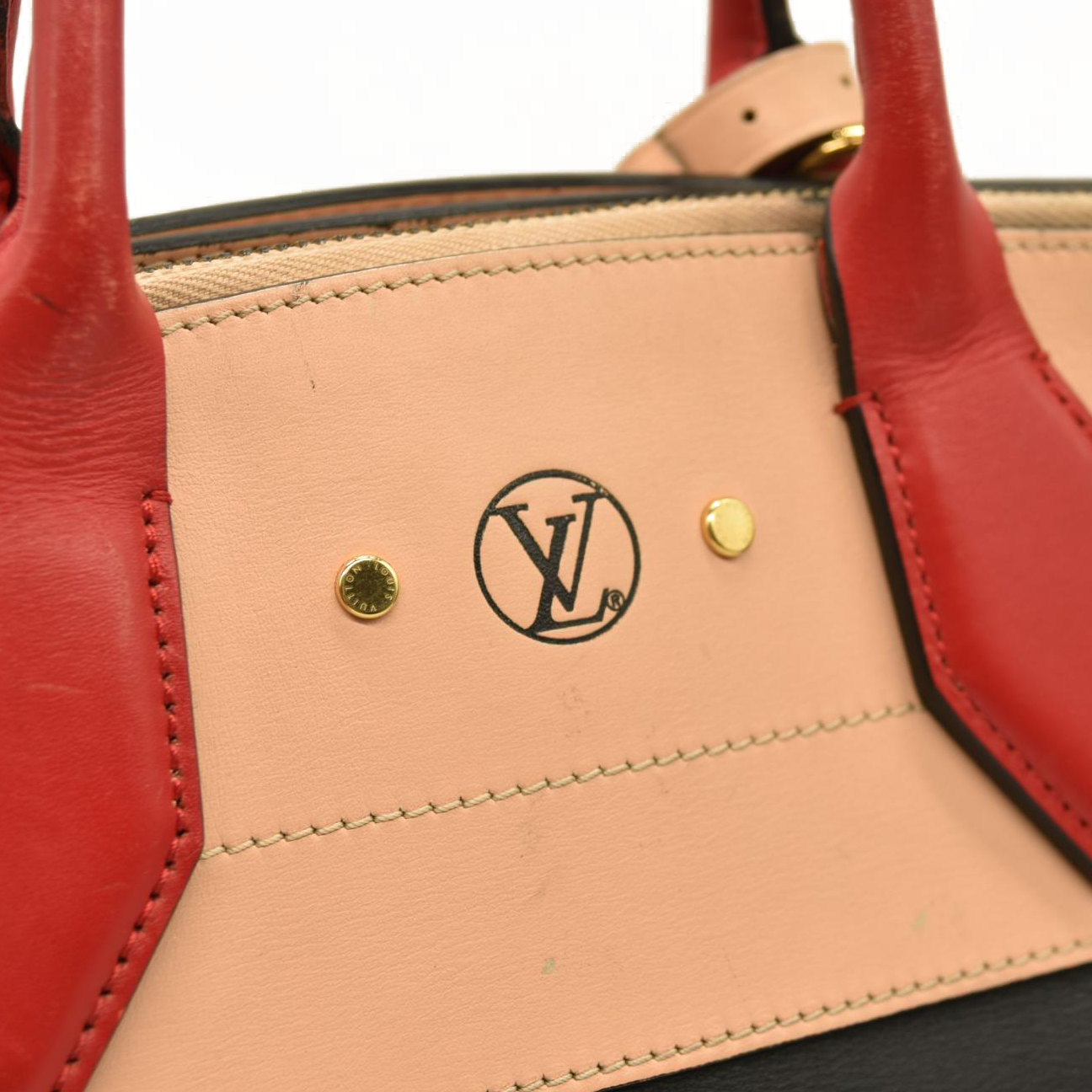 LOUIS VUITTON City Steamer MM City Steamer Handbag Noir Beige Red DU0156