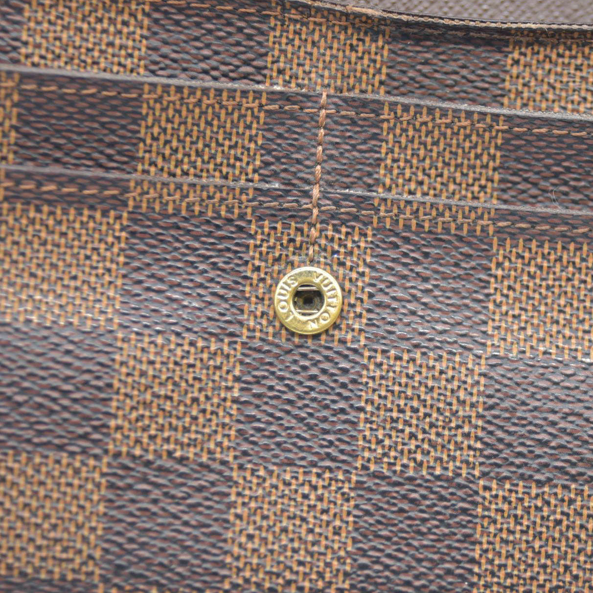 Louis Vuitton Damier Porte Feuille Sarah Long Bifold Wallet Brown CA1110