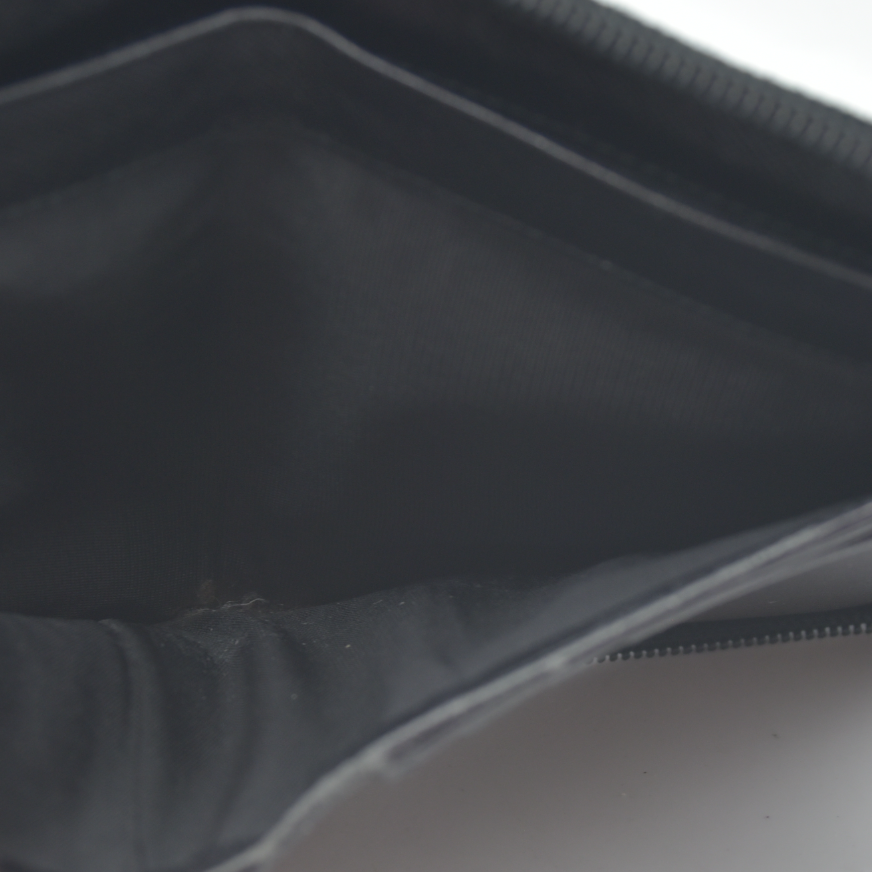 $725 Prada Logo Plaque Saffiano Wallet Black