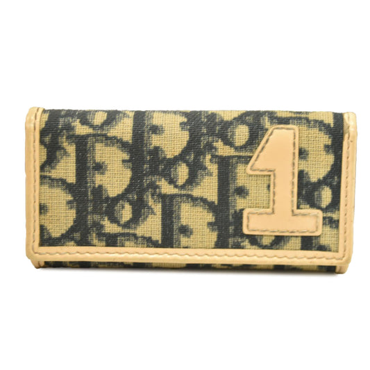 Christian Dior  Monogram Girly Oblique Trotter PVC 4 Ring Key Case Navy blue