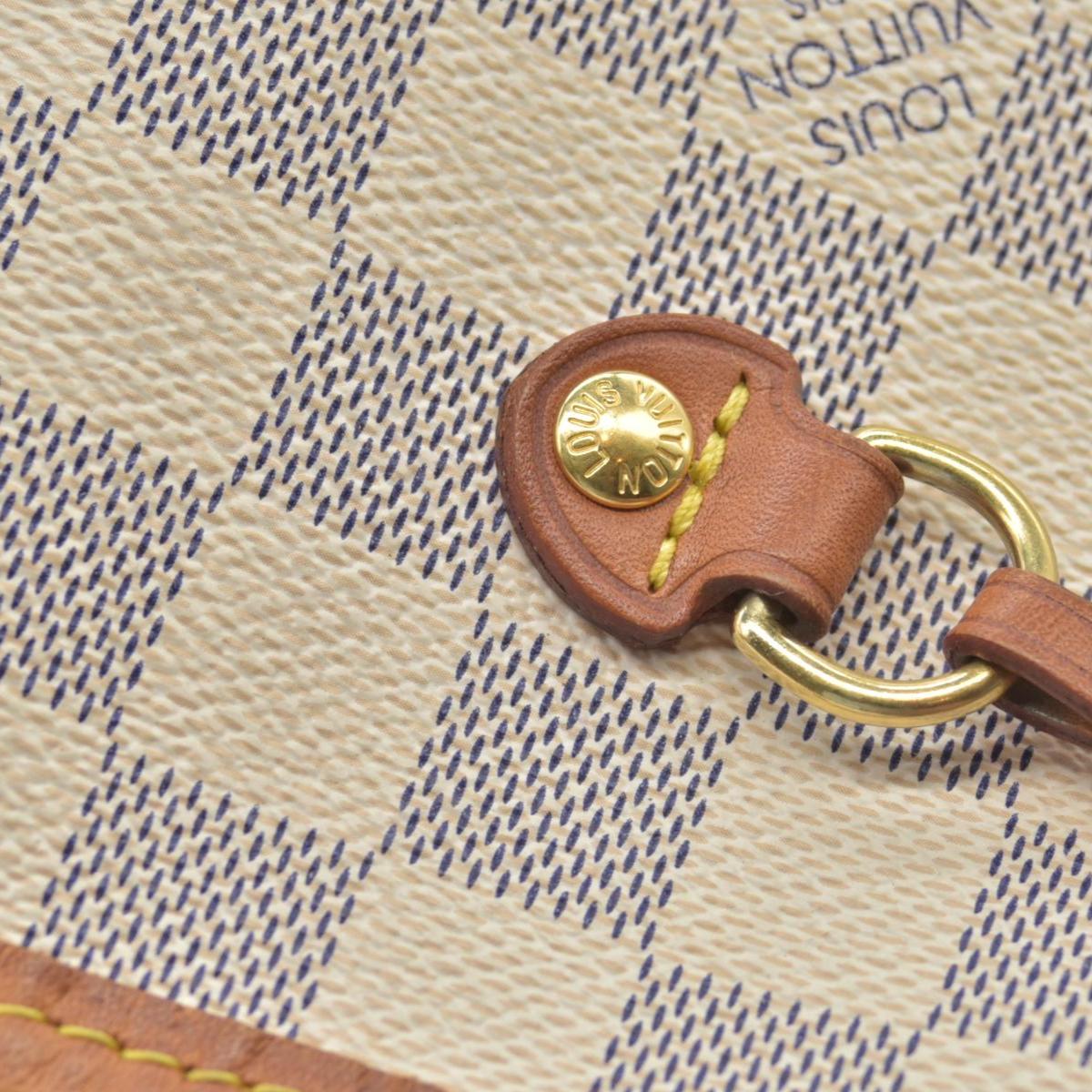 $2170 Louis Vuitton Damier Azur Neverfull MM Rose Ballerine AR4103