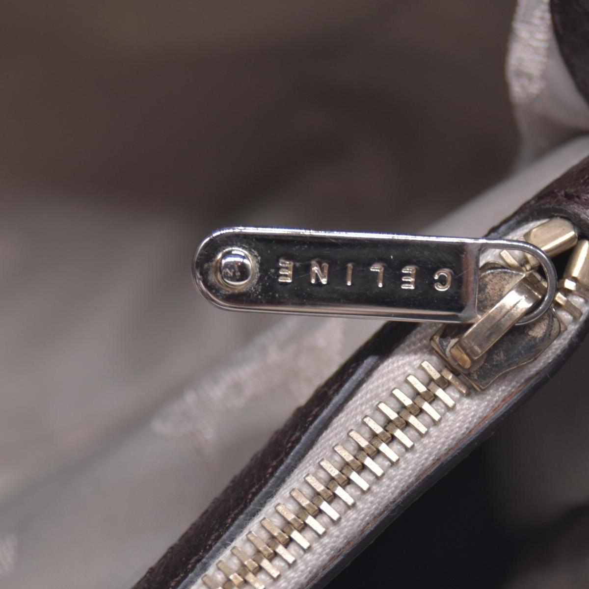 $1250 CELINE Metallic Leather Boogie Tote Bag Silver CONSIGNMENT 10021355
