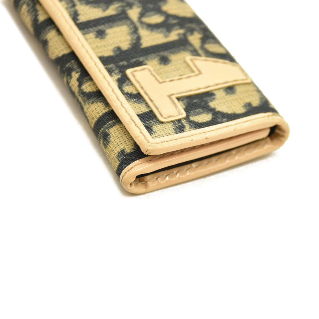 Christian Dior  Monogram Girly Oblique Trotter PVC 4 Ring Key Case Navy blue