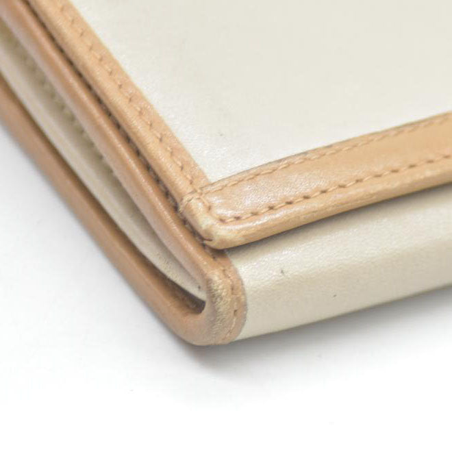 CELINE Macadam Leather Long Bifold Wallet Beige