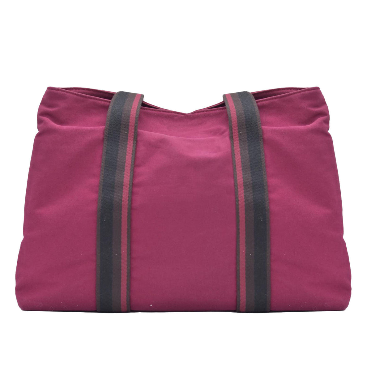 $1150 HERMES Toile Troca Horizontal MM Tote Bag Red CONSIGNMENT 10021349