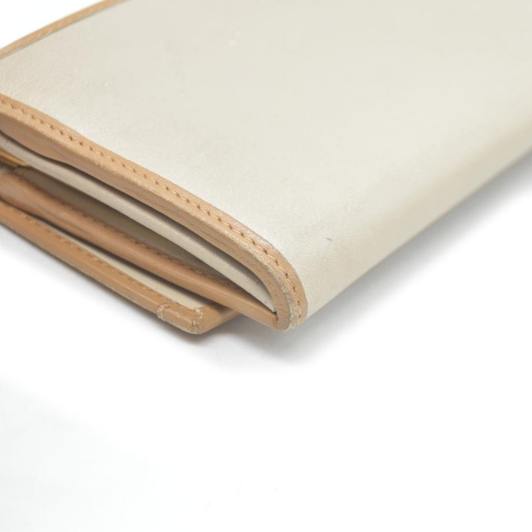 CELINE Macadam Leather Long Bifold Wallet Beige
