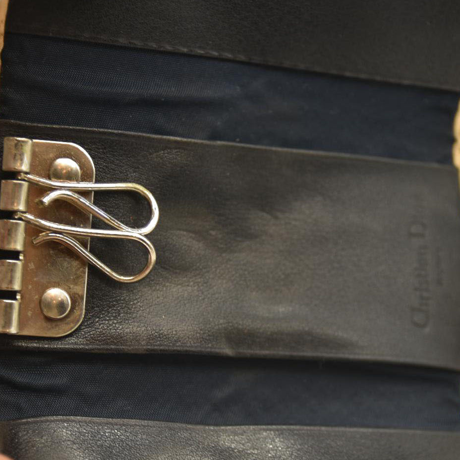 Christian Dior  Monogram Girly Oblique Trotter PVC 4 Ring Key Case Navy blue