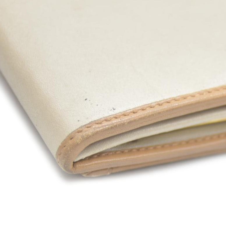 CELINE Macadam Leather Long Bifold Wallet Beige