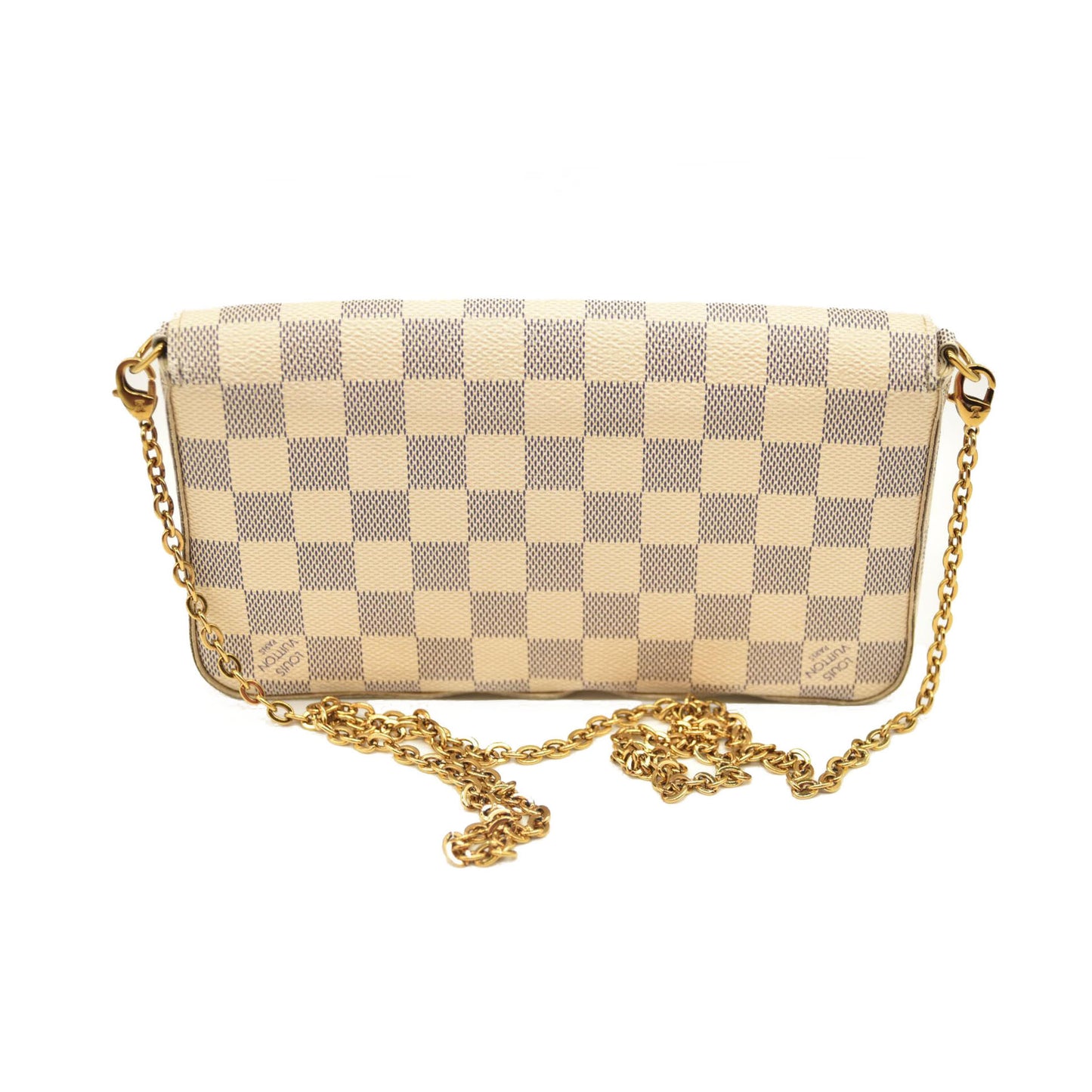 Louis Vuitton  Damier Azur Pochette Felicie Chain Wallet Rose Ballerine  MI1116