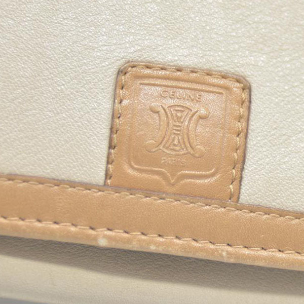 CELINE Macadam Leather Long Bifold Wallet Beige