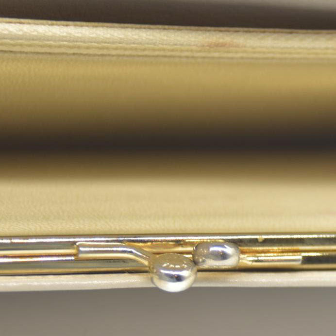 CELINE Macadam Leather Long Bifold Wallet Beige