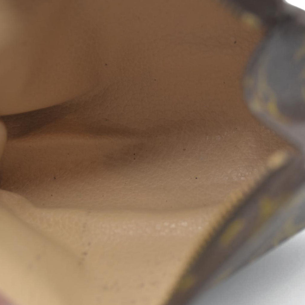 AUCTION $490 Louis Vuitton Monogram Poche Toilette 15 Cosmetics Pouch Purse Brown TH8904