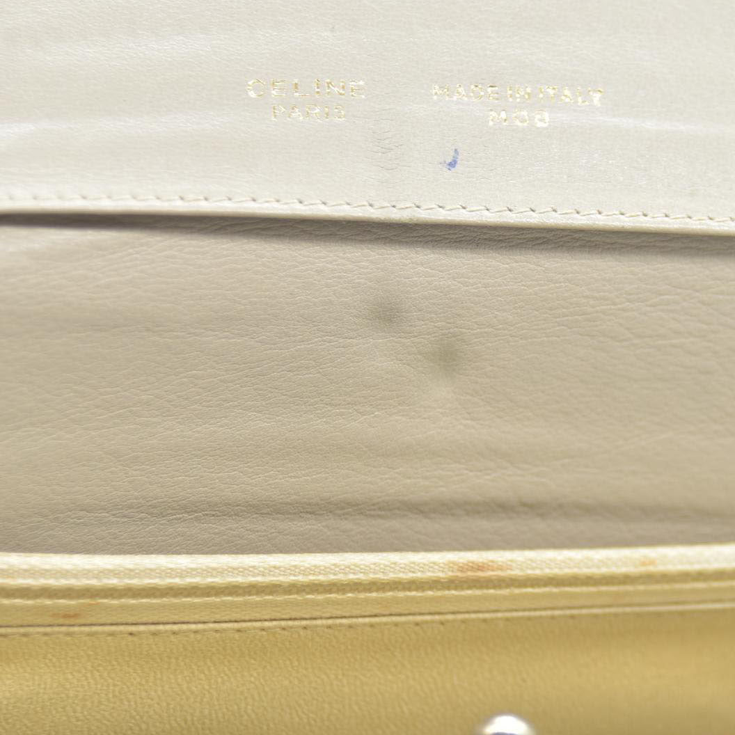 CELINE Macadam Leather Long Bifold Wallet Beige