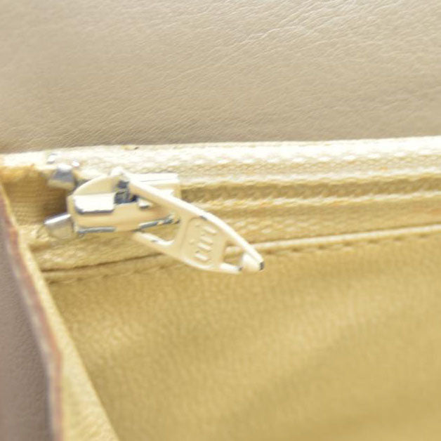 CELINE Macadam Leather Long Bifold Wallet Beige