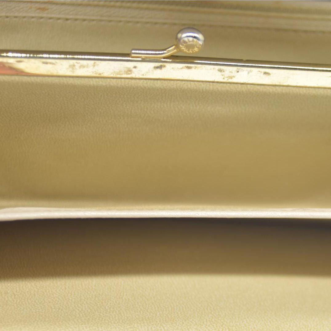 CELINE Macadam Leather Long Bifold Wallet Beige