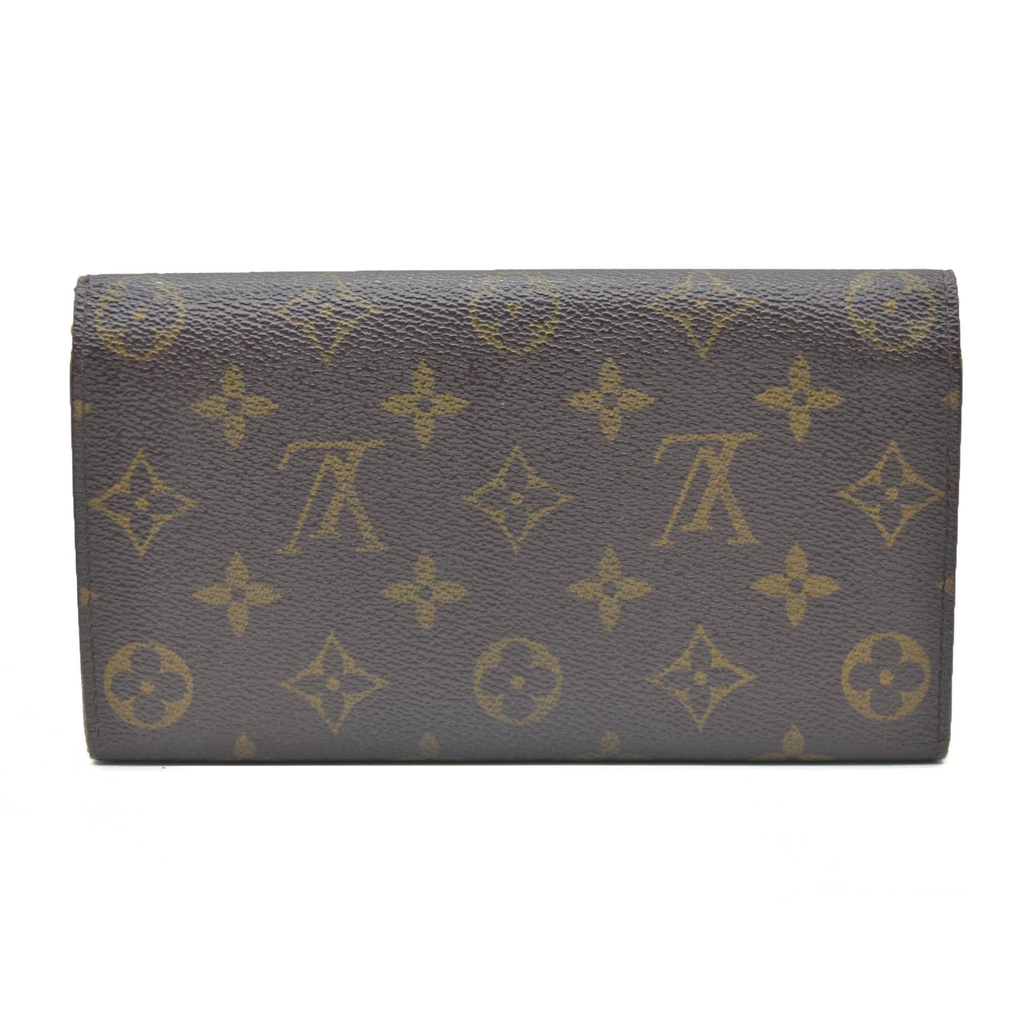 AUCTION $725 Louis Vuitton Monogram Portefeiulle Sarah Long Bifold Wallet Brown