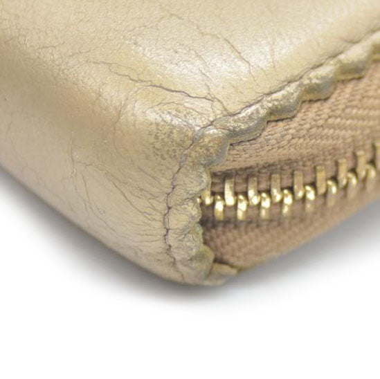 LOEWE Anagram Tassel Leather Zip Around Long Wallet Beige