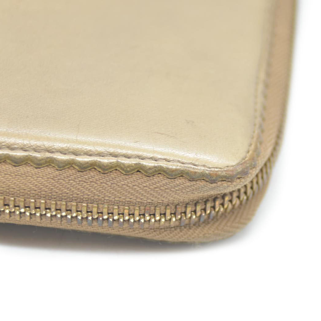 LOEWE Anagram Tassel Leather Zip Around Long Wallet Beige