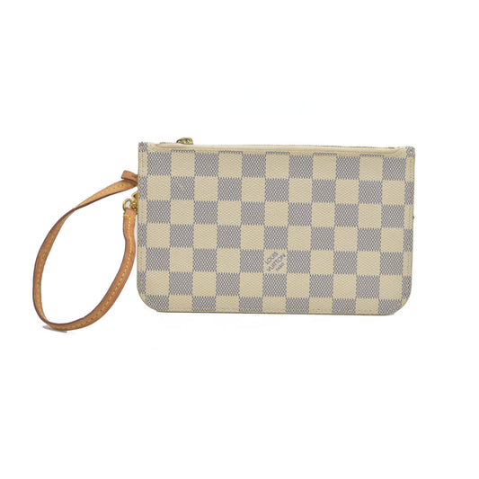 $600 Louis Vuitton Damier Azur Neverfull PM Pochette AR3164