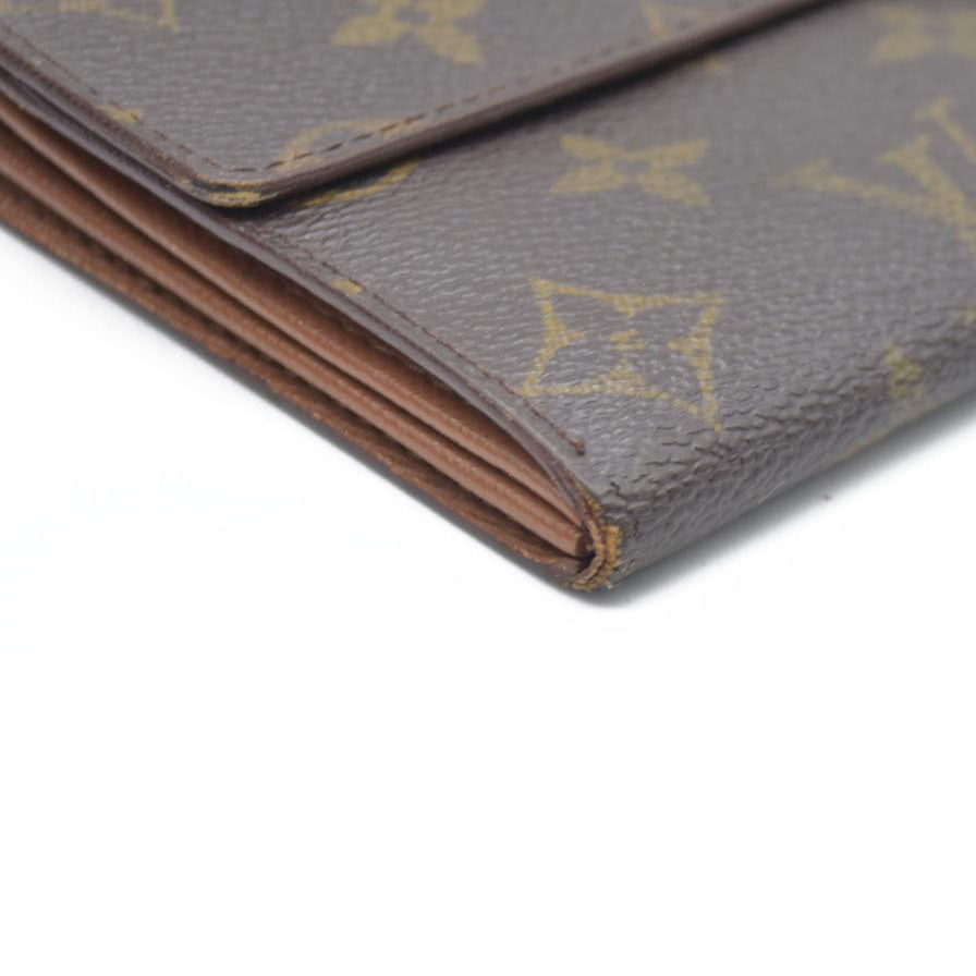 AUCTION $725 Louis Vuitton Monogram Portefeiulle Sarah Long Bifold Wallet Brown