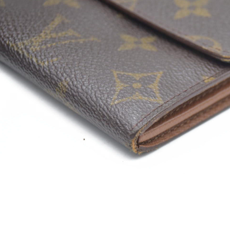 AUCTION $725 Louis Vuitton Monogram Portefeiulle Sarah Long Bifold Wallet Brown
